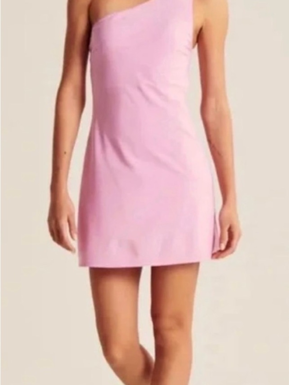 Abercrombie & Fitch One-Shoulder Light Pink Mini Dress